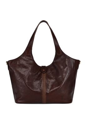 Old Trend Marigold Medium Leather Carryall Tote, Brown