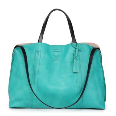 Old Trend Forest Island Leather Tote -  2601778OT13008AQUA