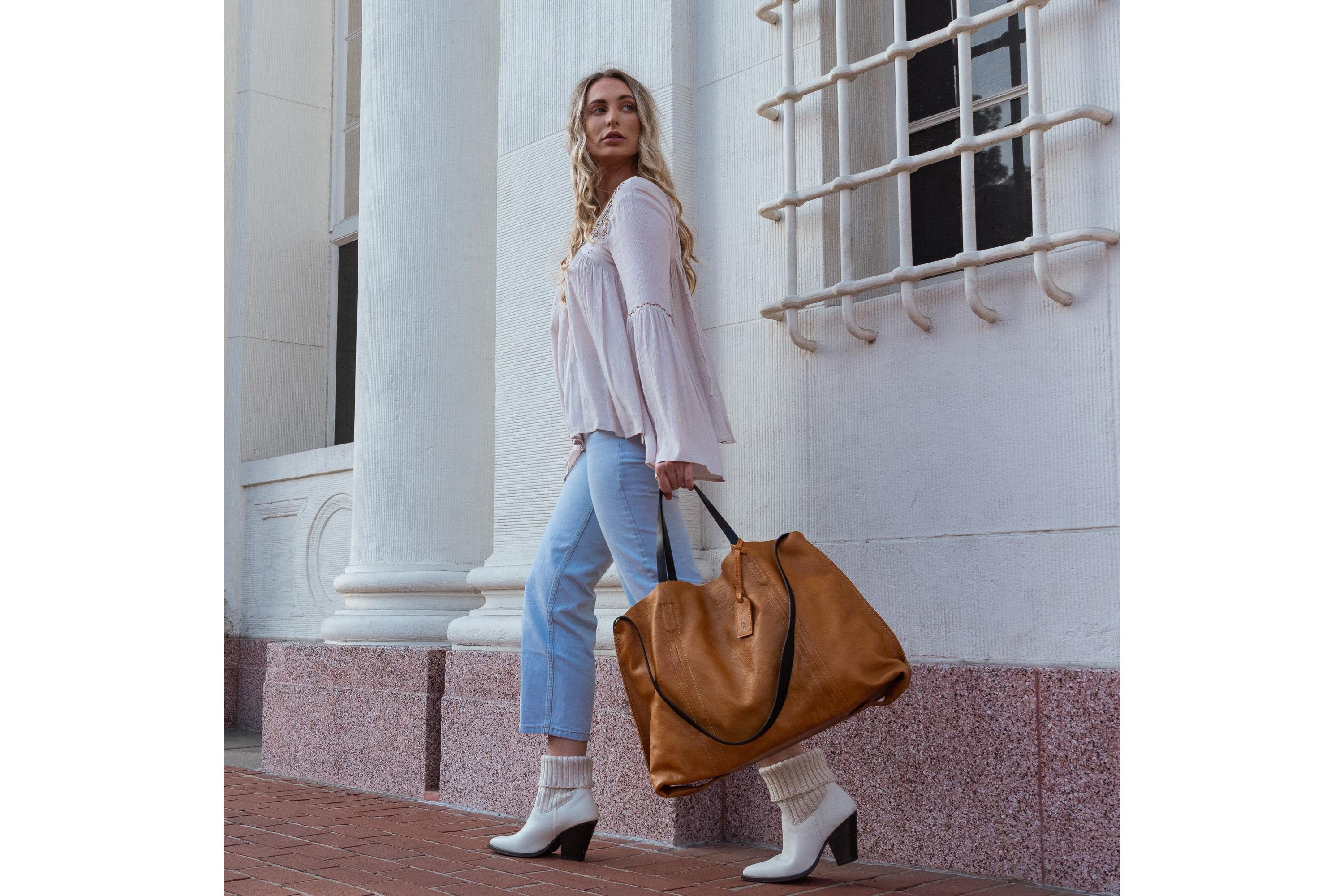 Forest Island Leather Tote