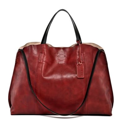 Old Trend Forest Island Leather Tote -  2601778OT13008RED