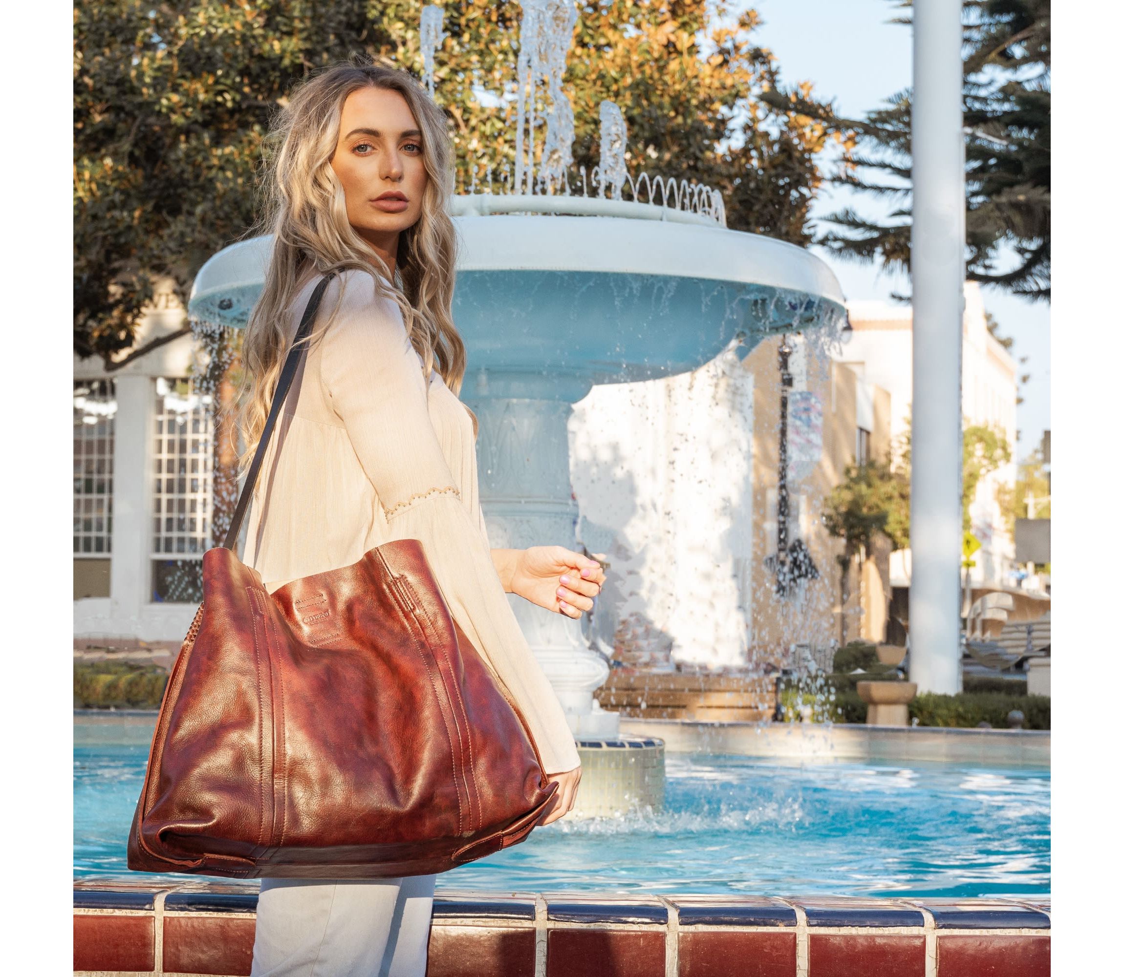 Forest Island Leather Tote