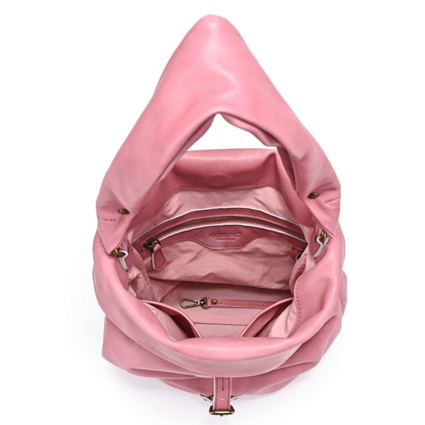 Sweet Lotus Leather Bucket Bag