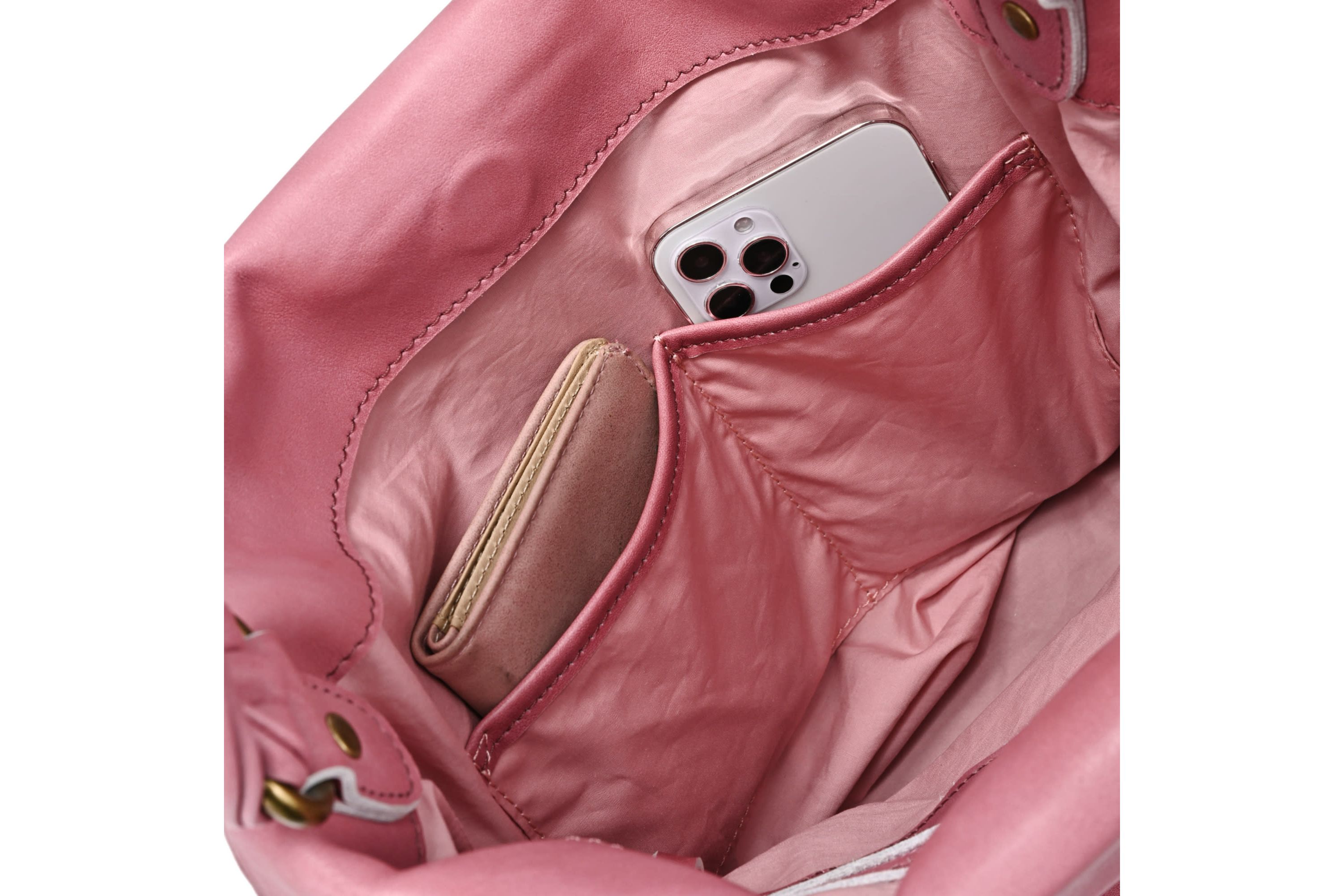 Sweet Lotus Leather Bucket Bag