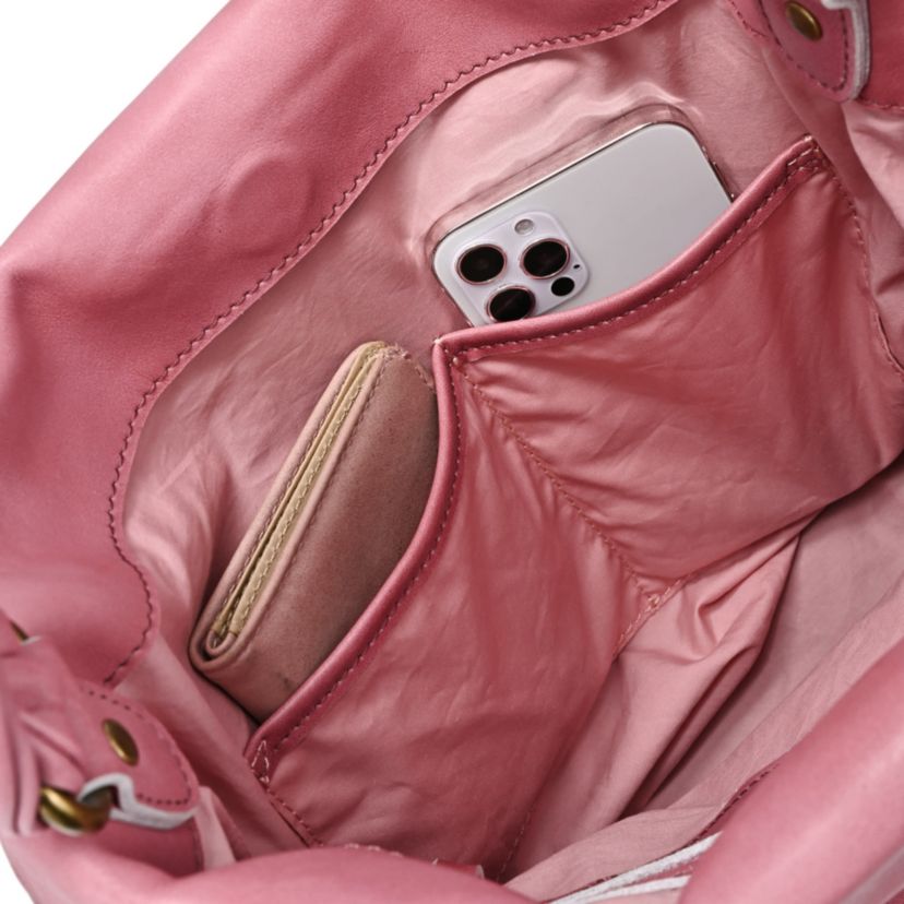 Sweet Lotus Leather Bucket Bag