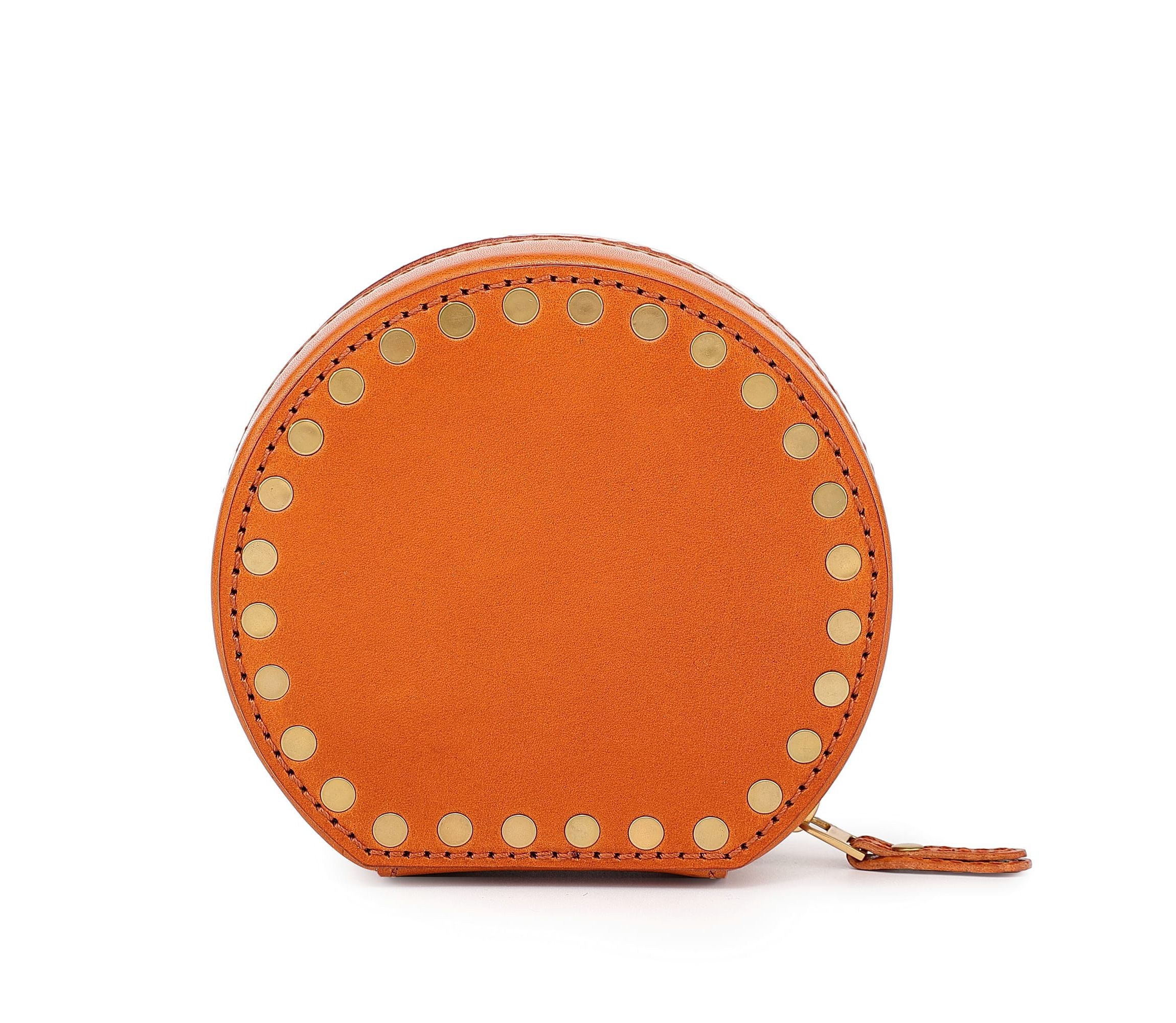 Old Trend Leather Jewelry Box Round