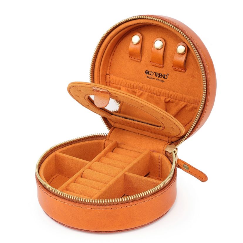 Old Trend Leather Jewelry Box Round