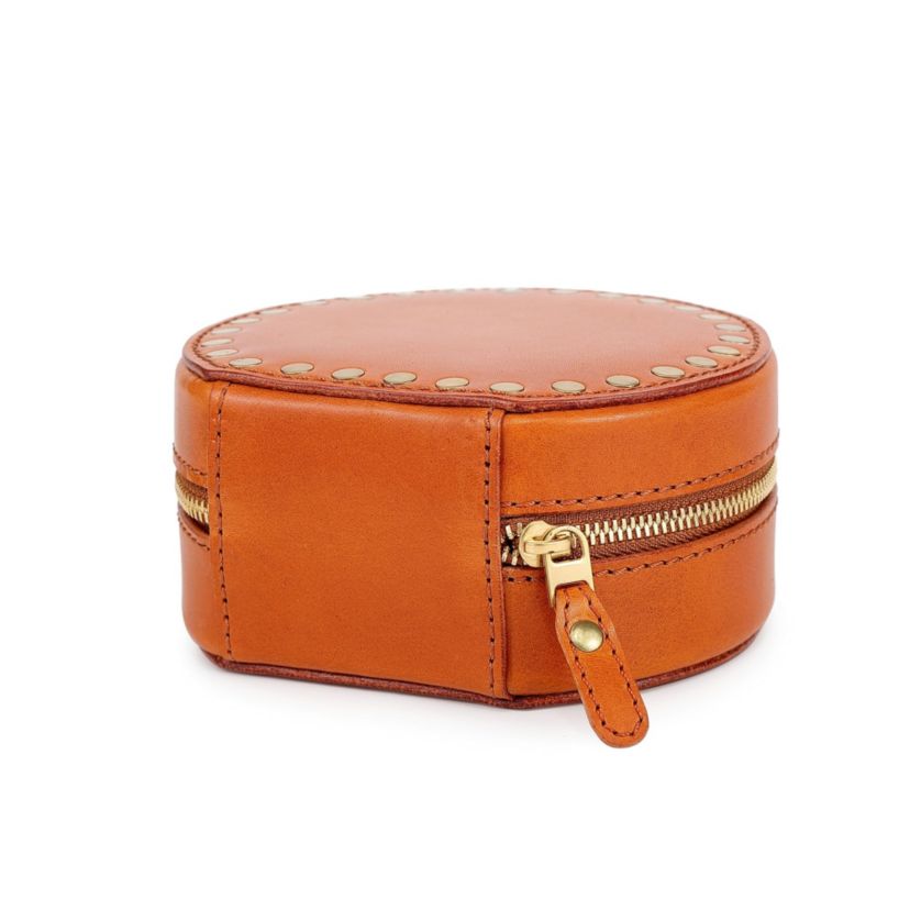 Old Trend Leather Jewelry Box Round