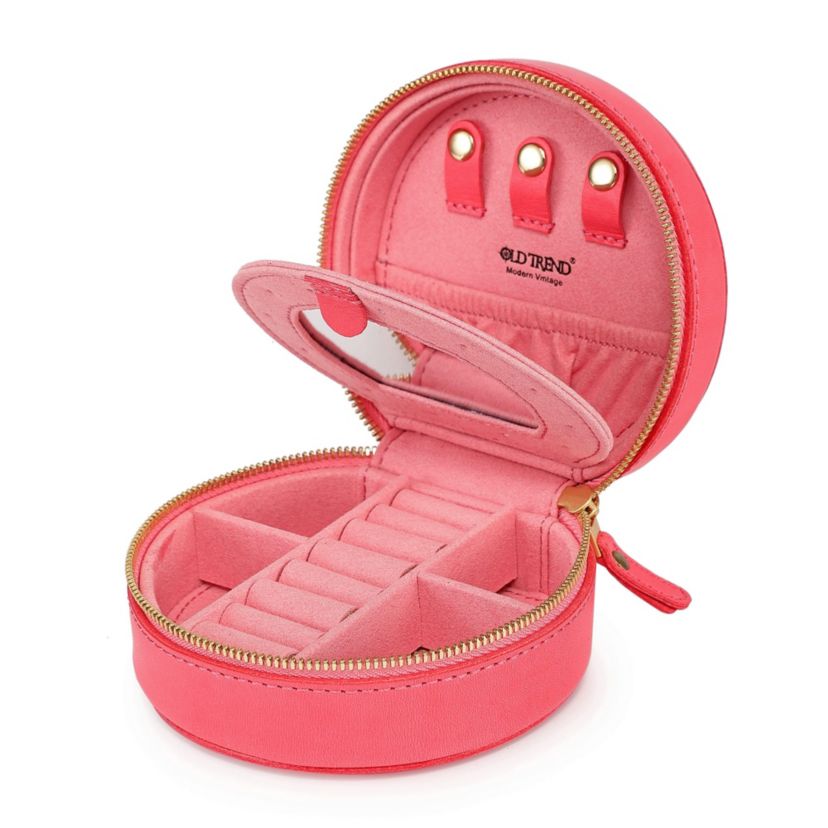 Old Trend Leather Jewelry Box Round