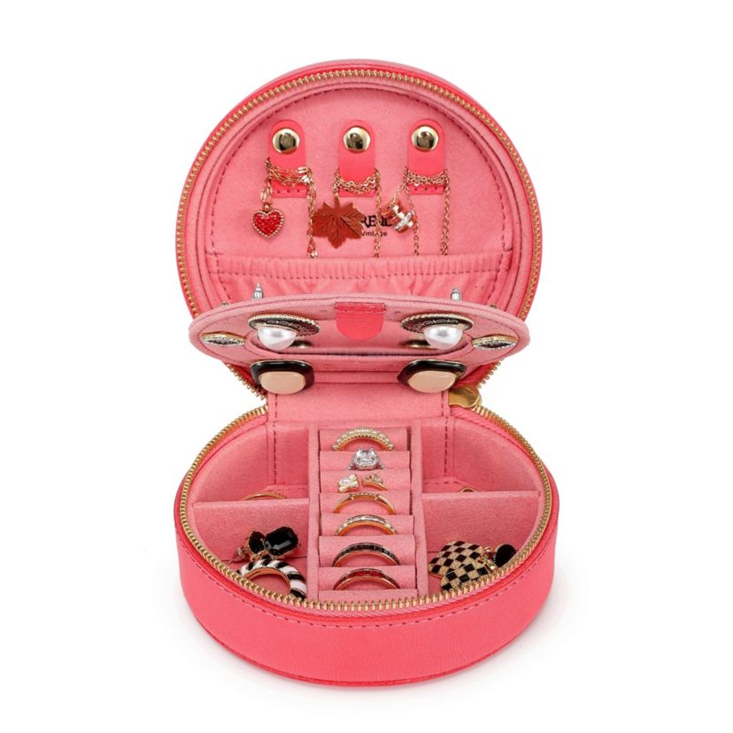 Old Trend Leather Jewelry Box Round