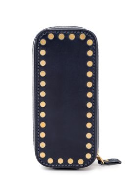 Old Trend Genuine Leather Oblong Jewelry Box, Navy Blue