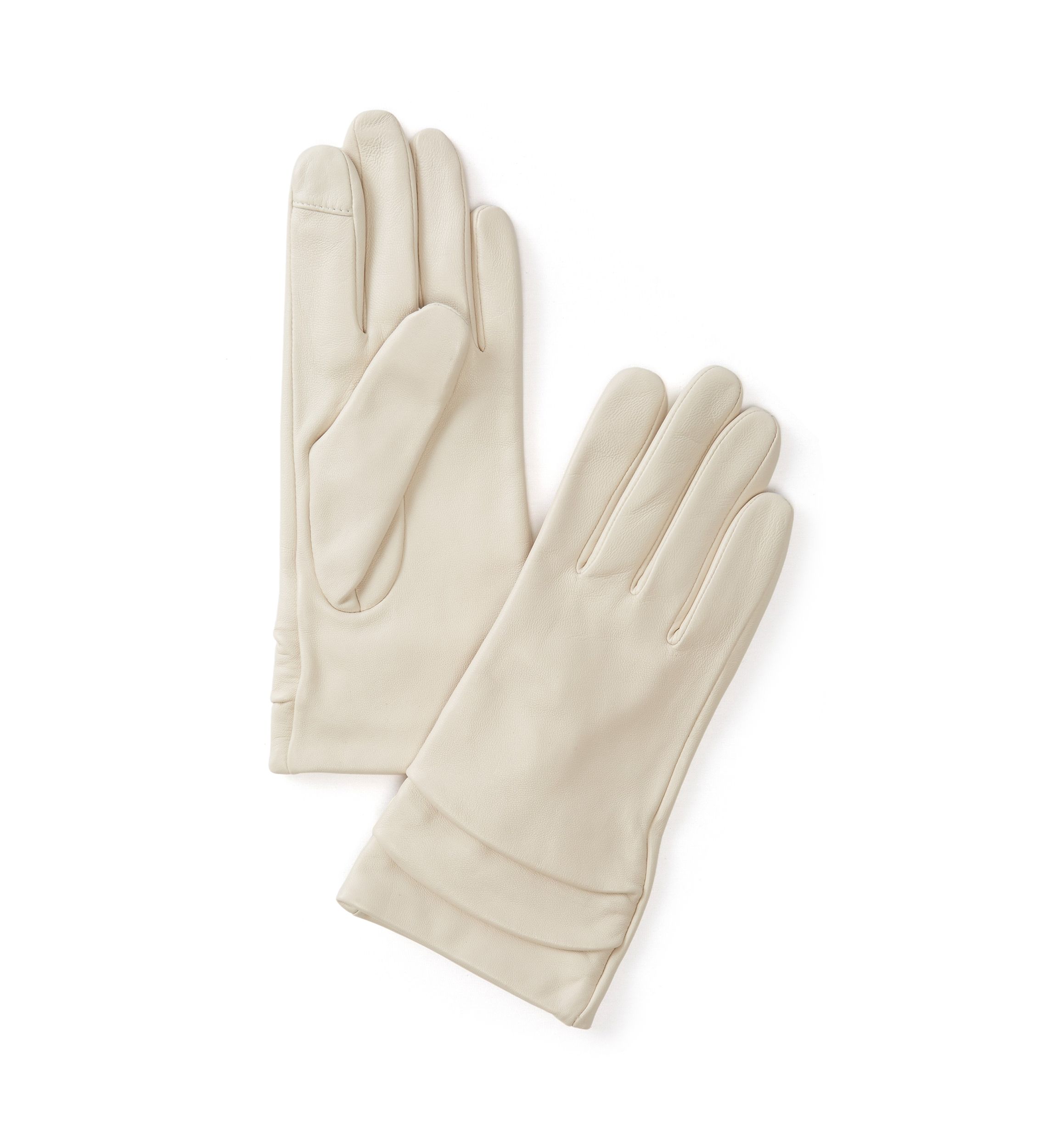 Ruched Leather Gloves 