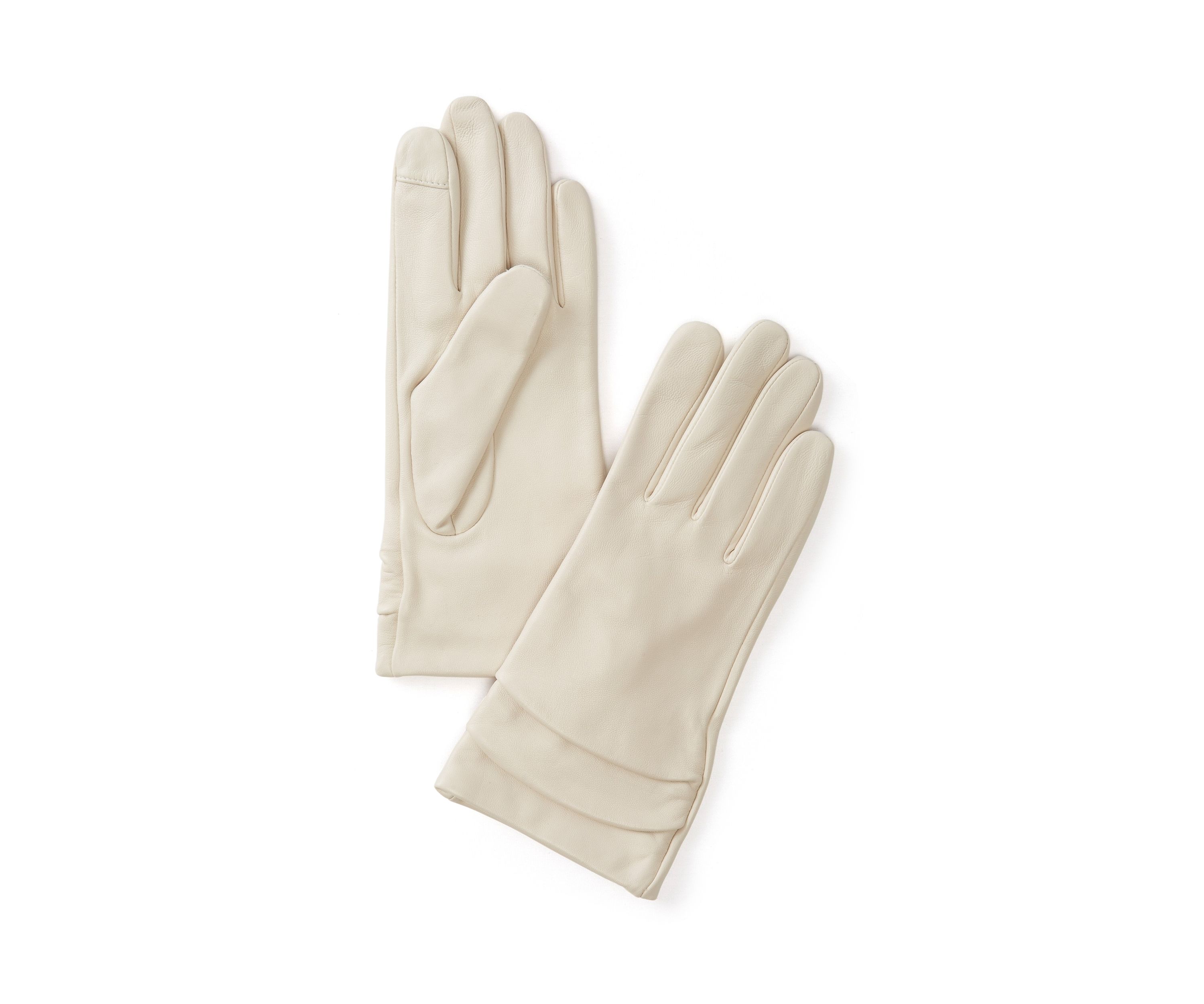 Ruched Leather Gloves 