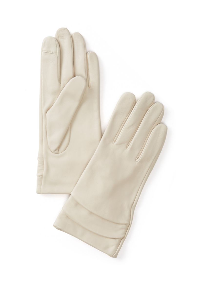 Ruched Leather Gloves 