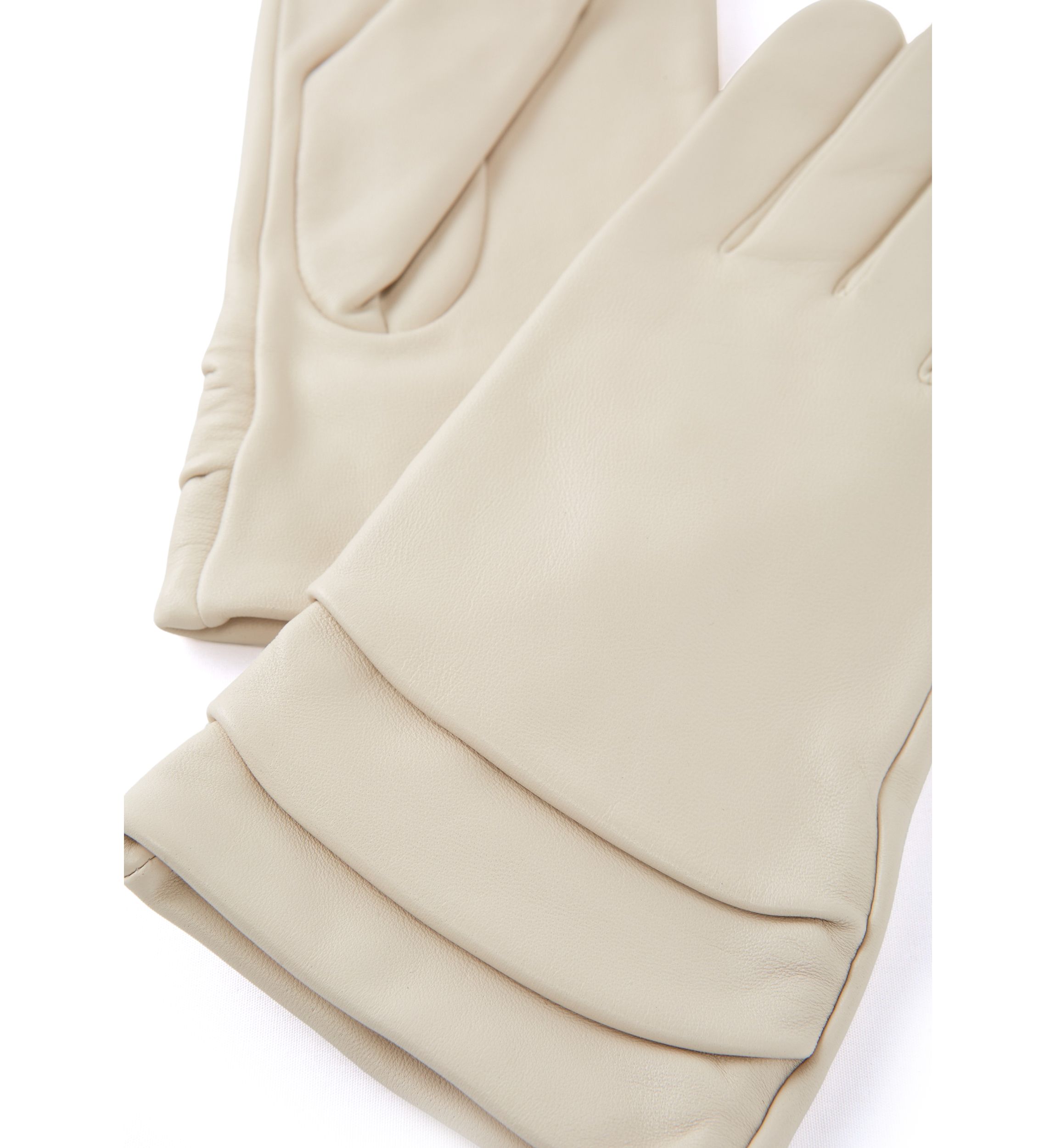 Ruched Leather Gloves 