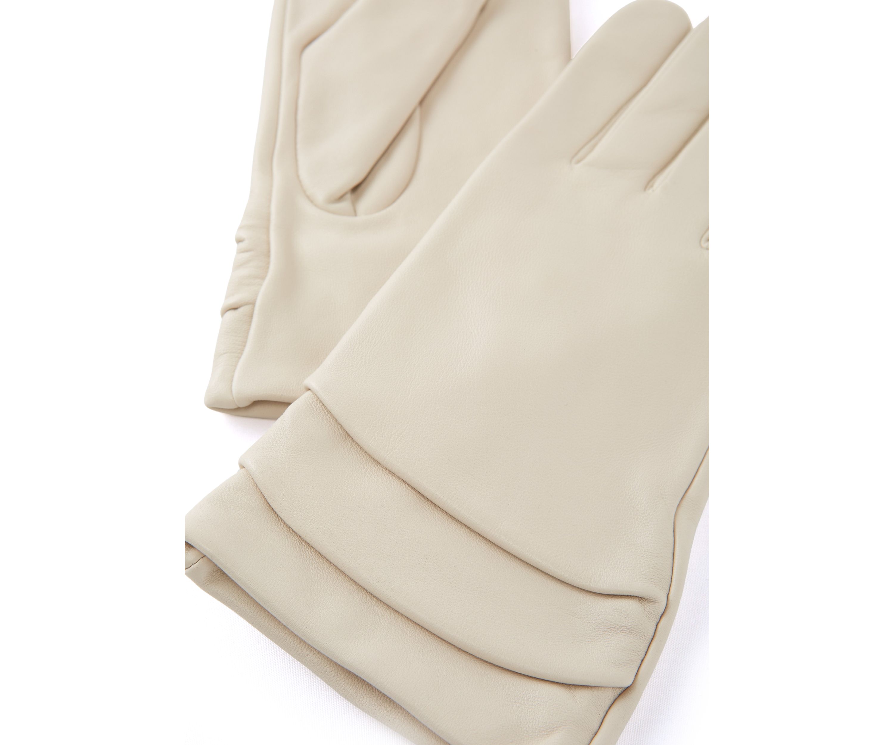 Ruched Leather Gloves 