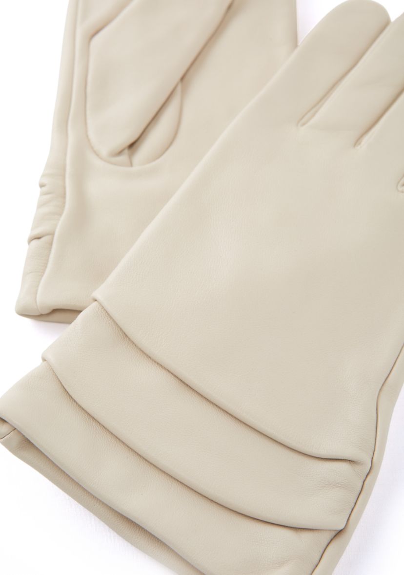 Ruched Leather Gloves 