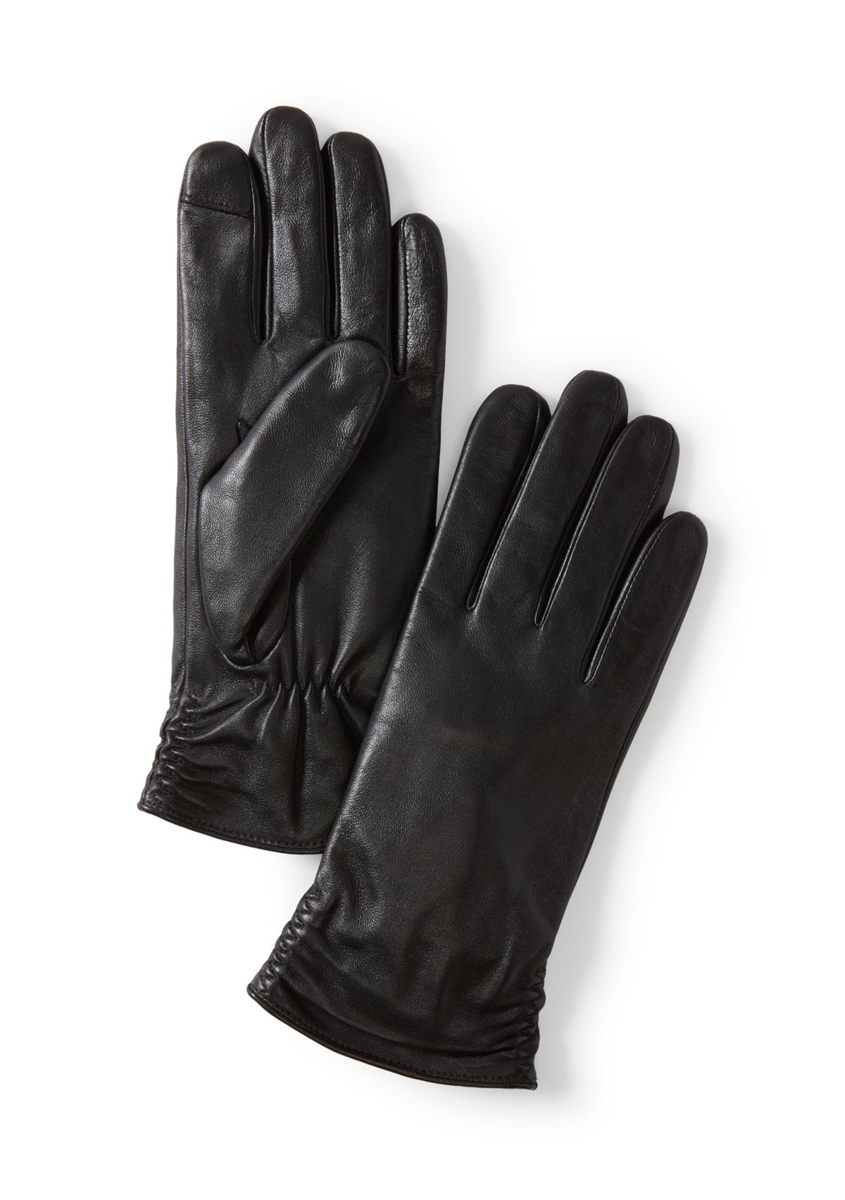 Ruched Back Leather Gloves
