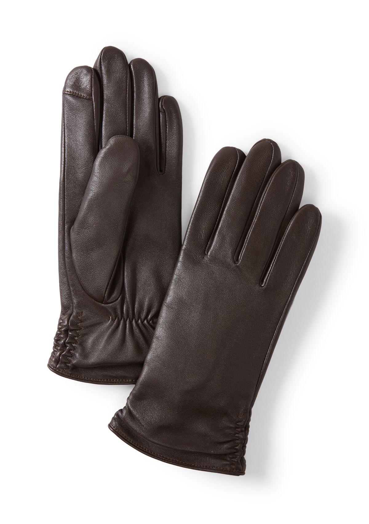 Ruched Back Leather Gloves