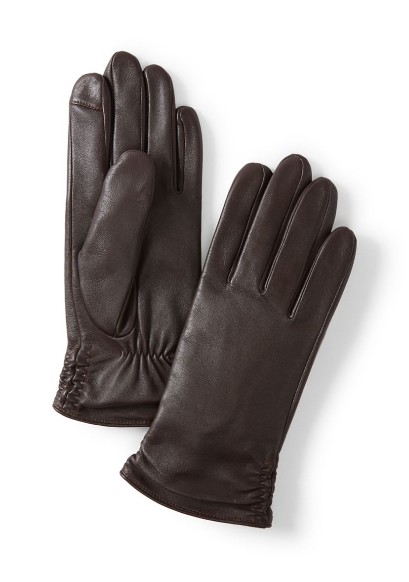 Ruched Back Leather Gloves