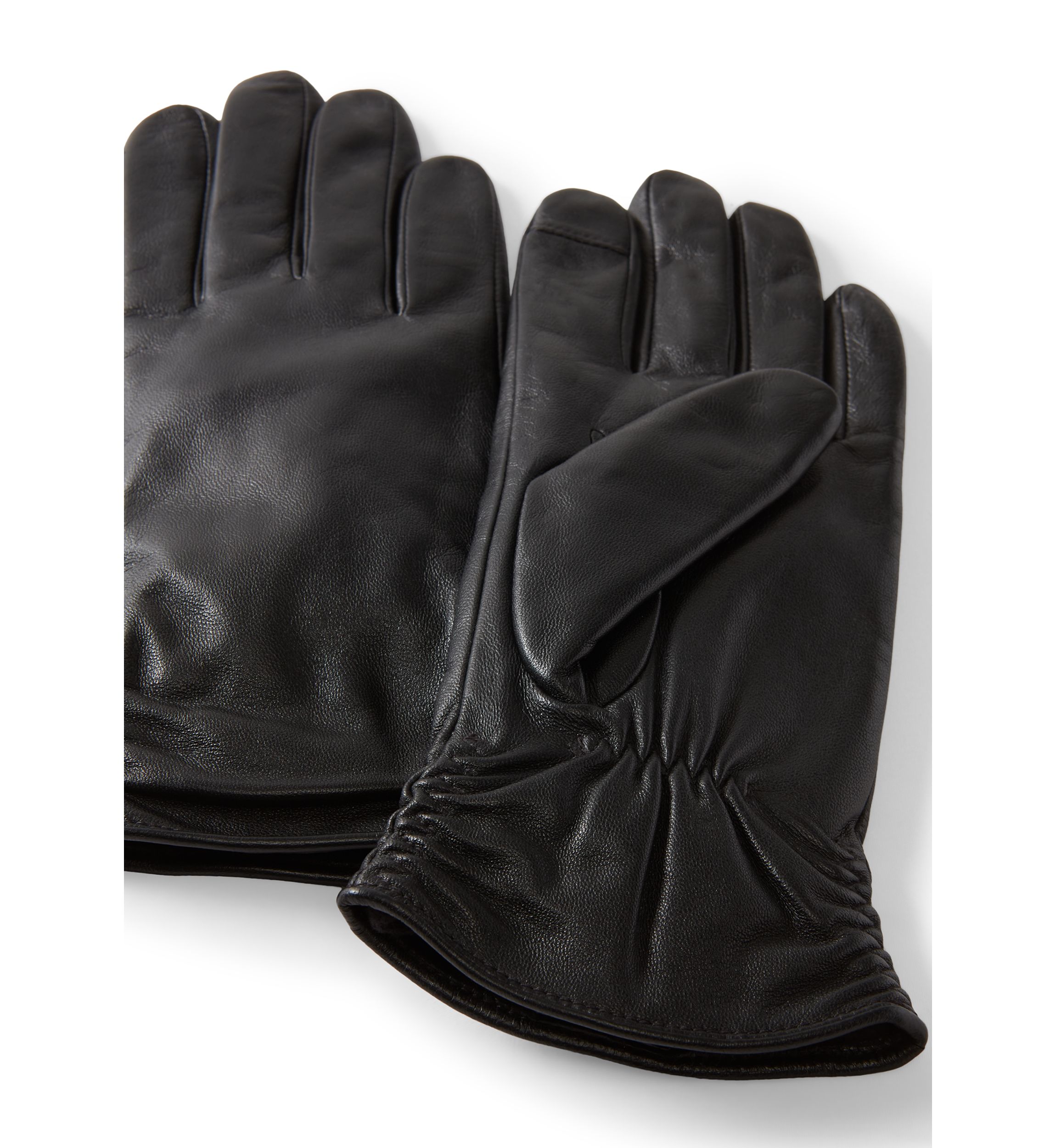 Ruched Back Leather Gloves
