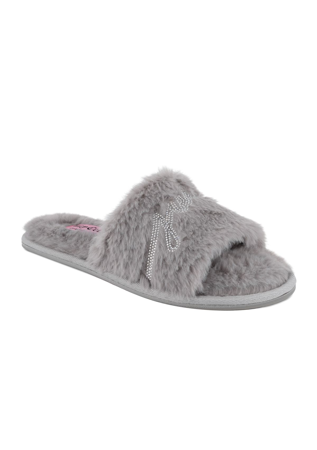 Fur Logo Slide Slippers