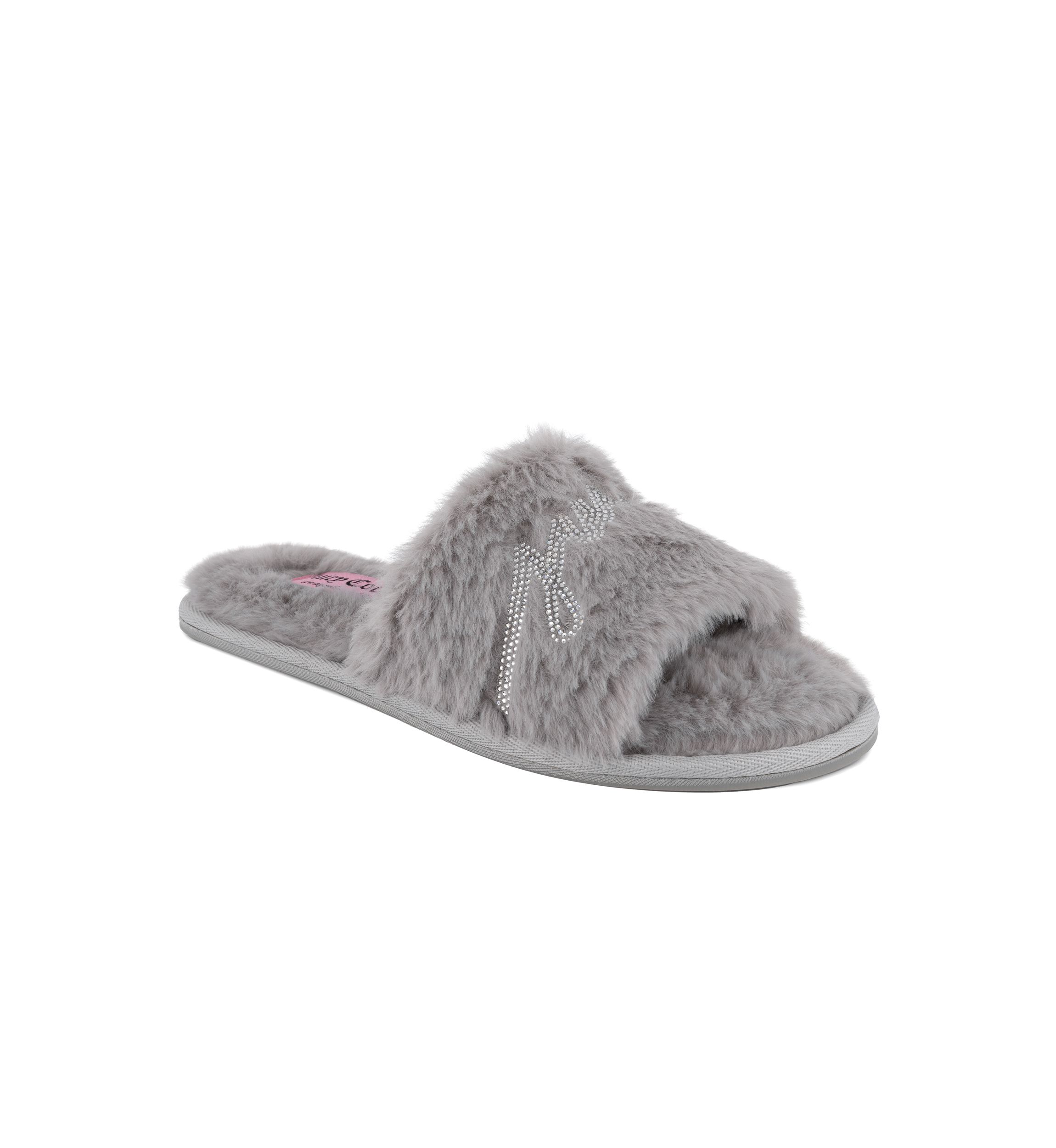 Fur Logo Slide Slippers