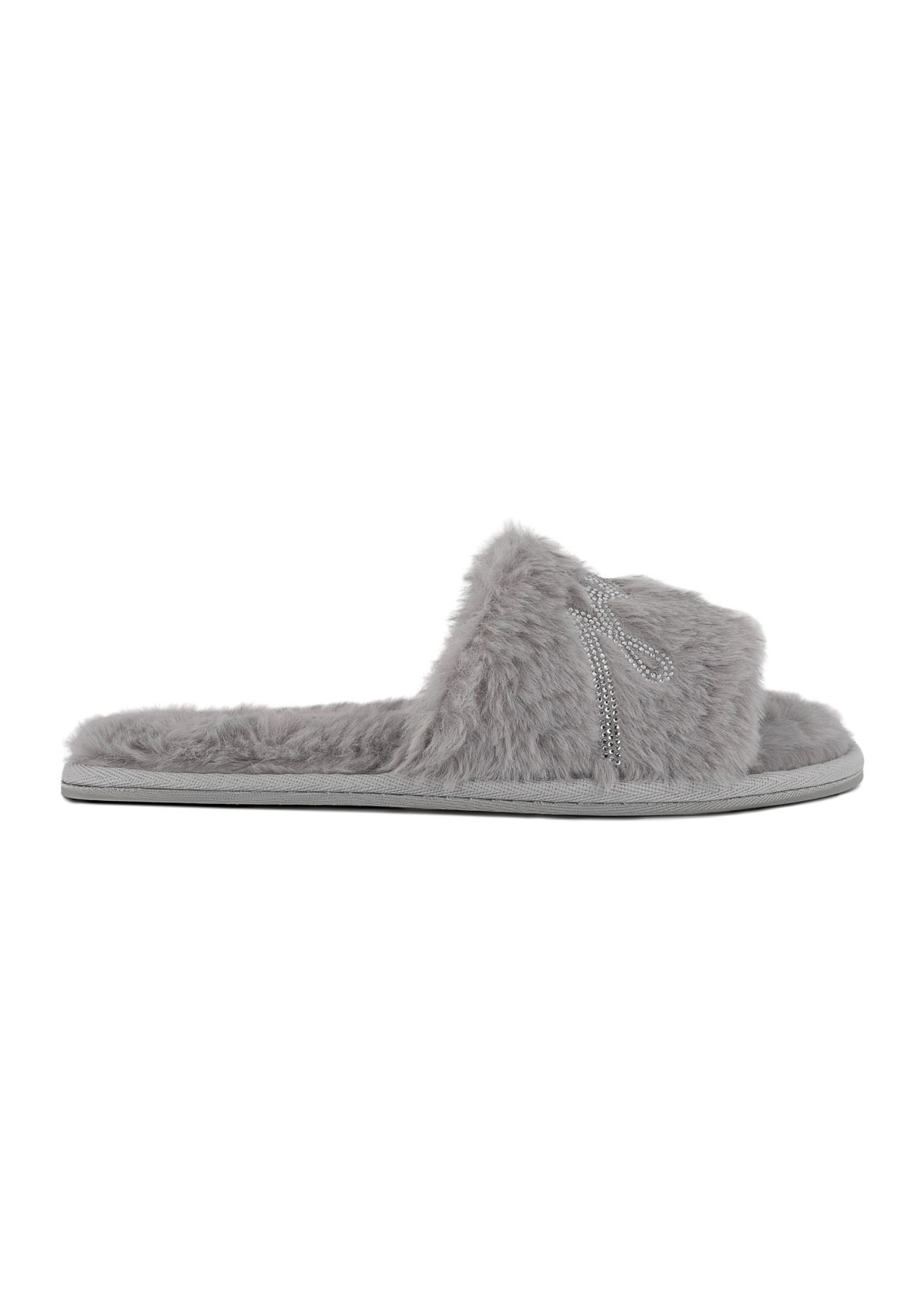 Fur Logo Slide Slippers