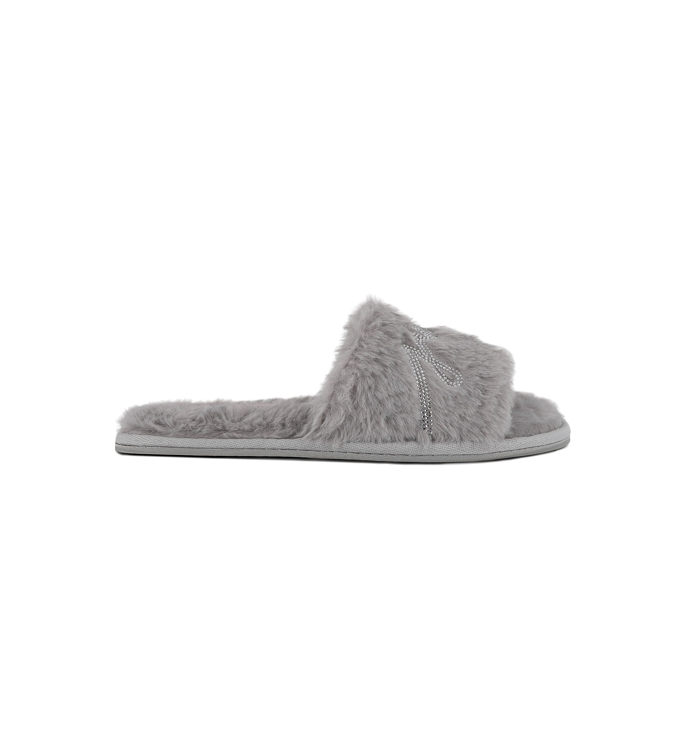 Fur Logo Slide Slippers