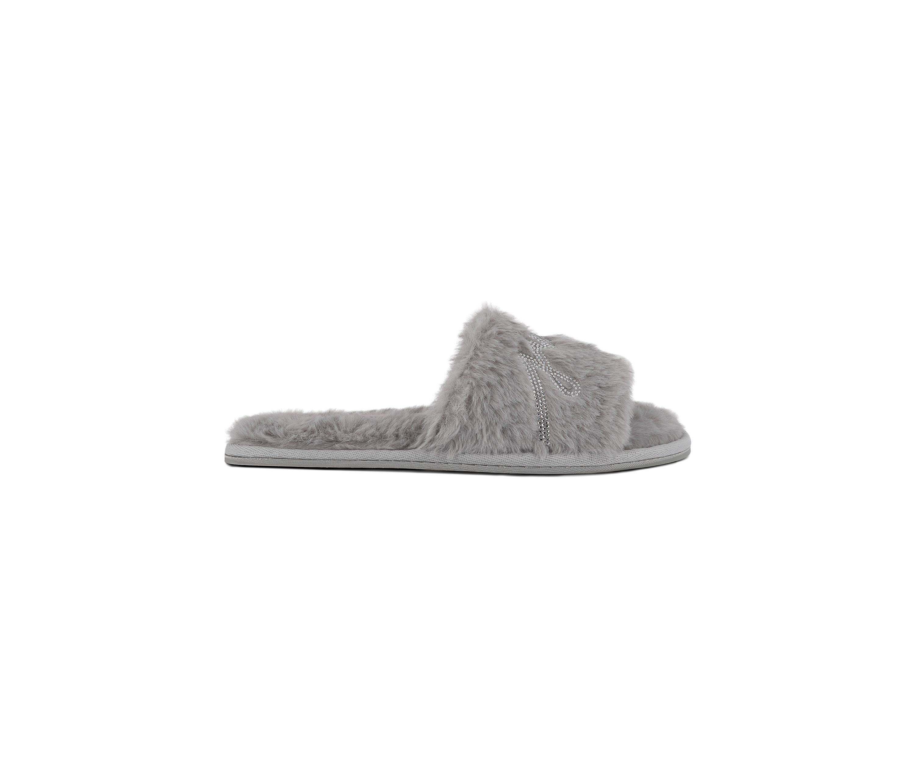 Fur Logo Slide Slippers