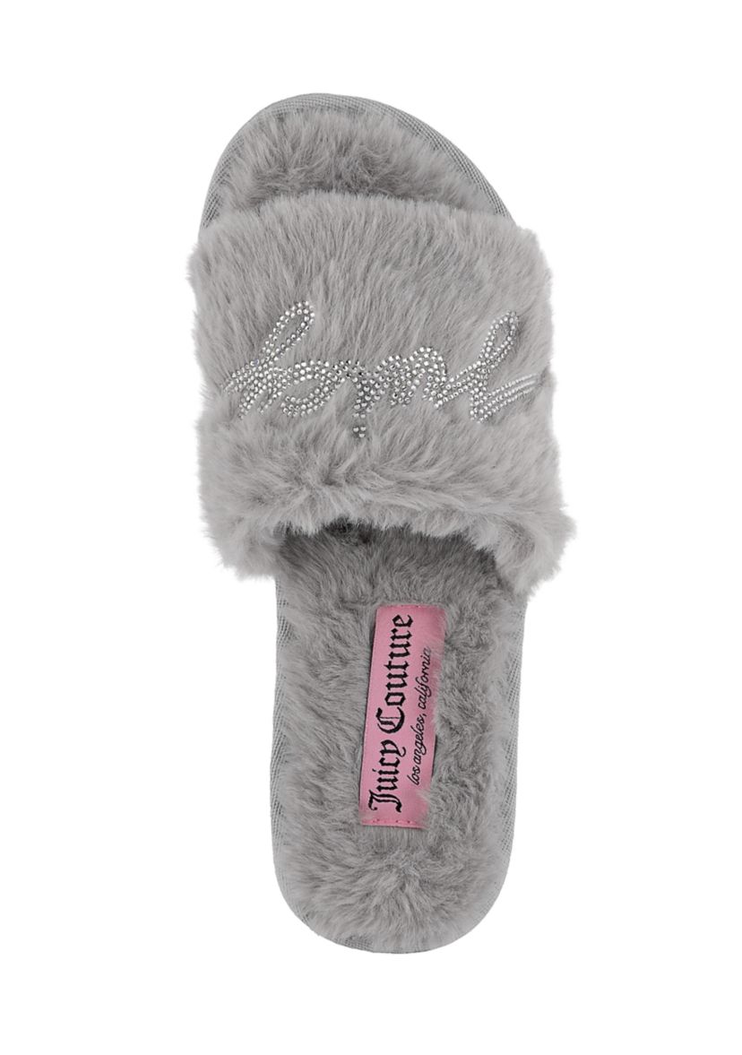 Fur Logo Slide Slippers