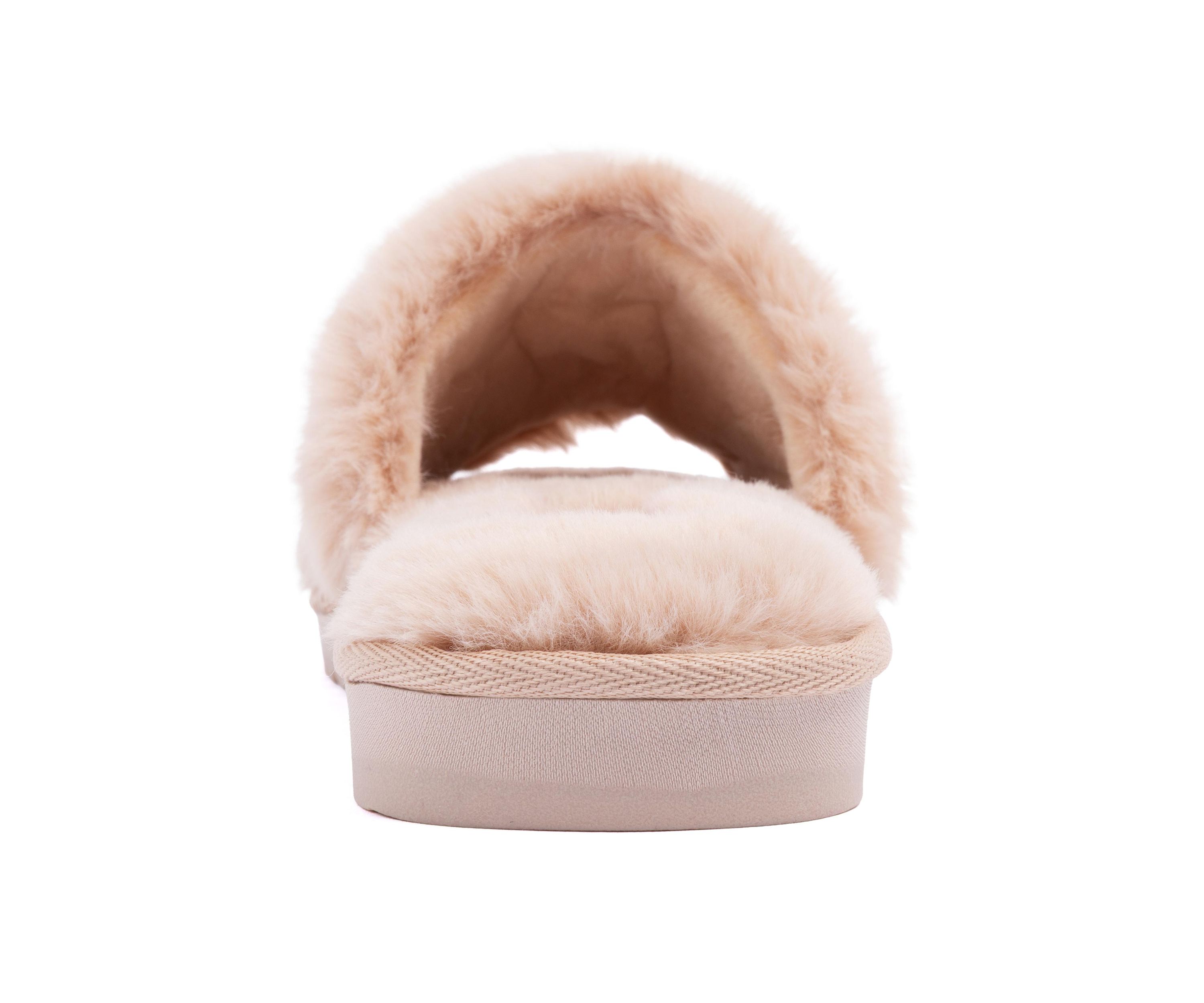 Fur Logo Slide Slippers