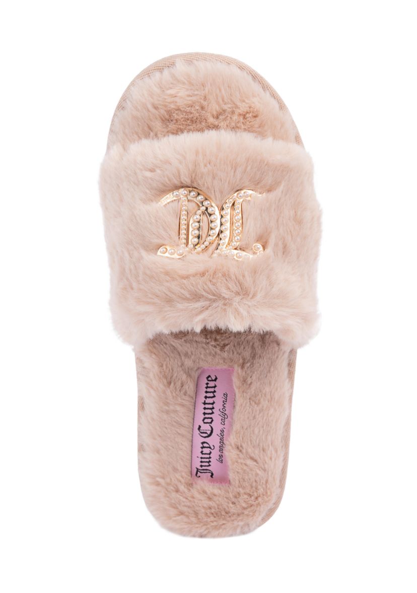 Fur Logo Slide Slippers