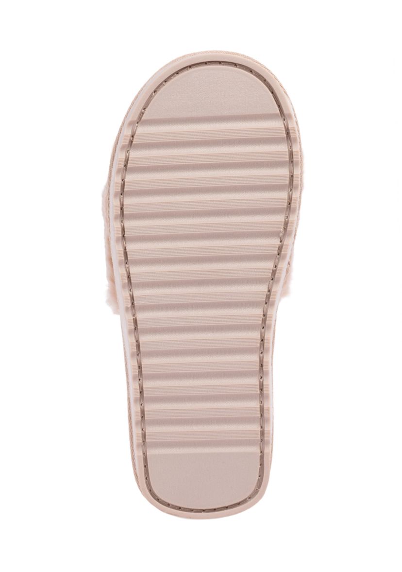 Fur Logo Slide Slippers