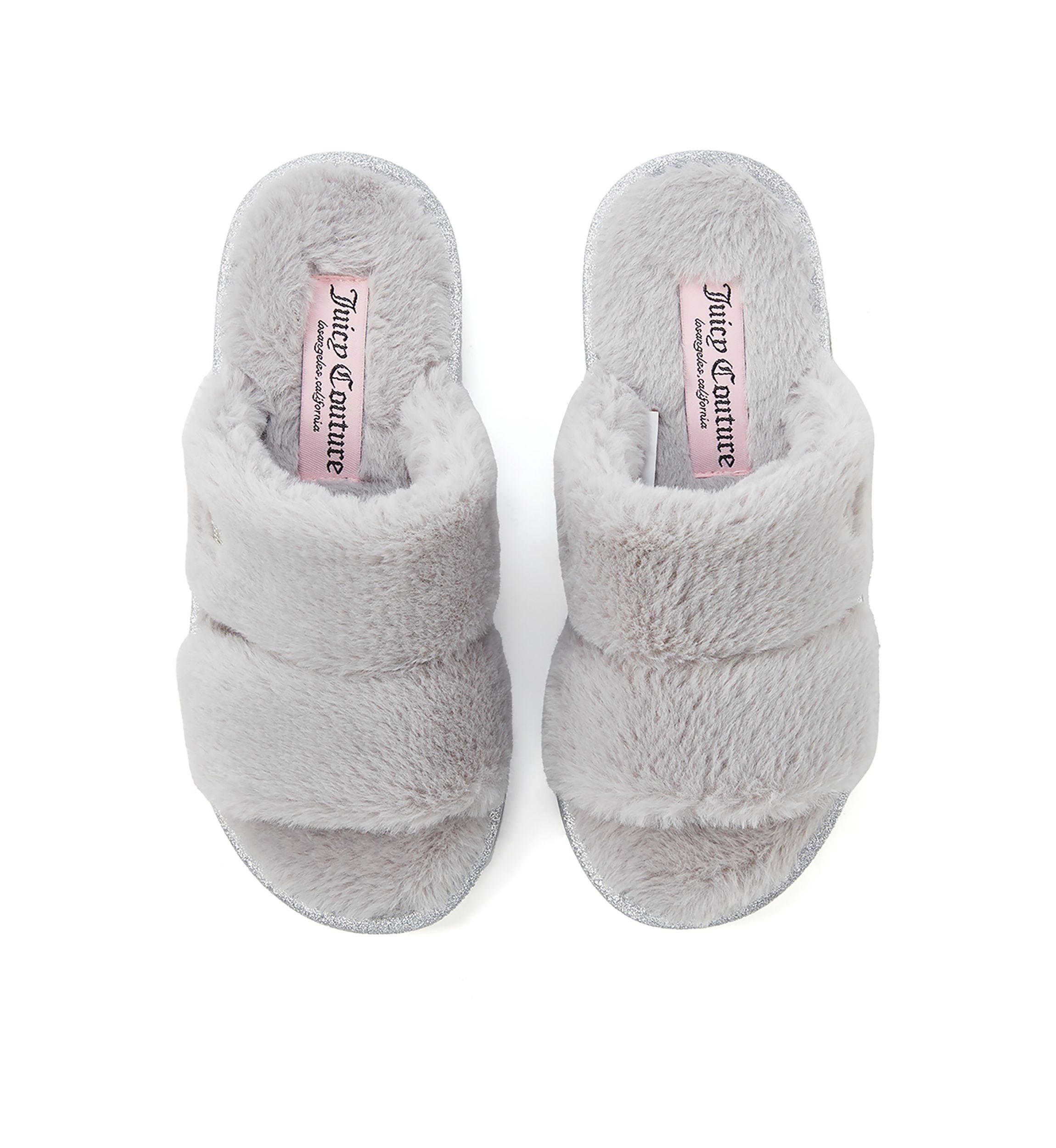 Faux Fur Double Band Slide Slippers 
