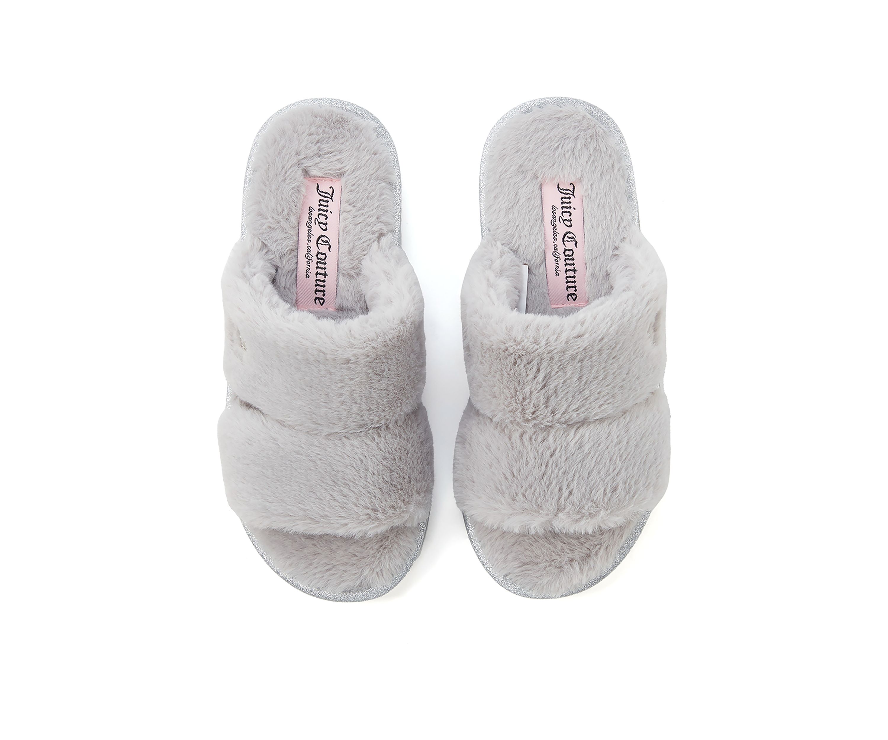 Faux Fur Double Band Slide Slippers 