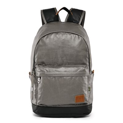 TSD Brand Urban Light Coated Canvas Backpack, Grey