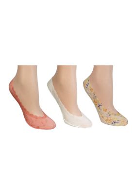 Sam Edelman Women's No Show Scallop Socks, Coral, 9 - 11