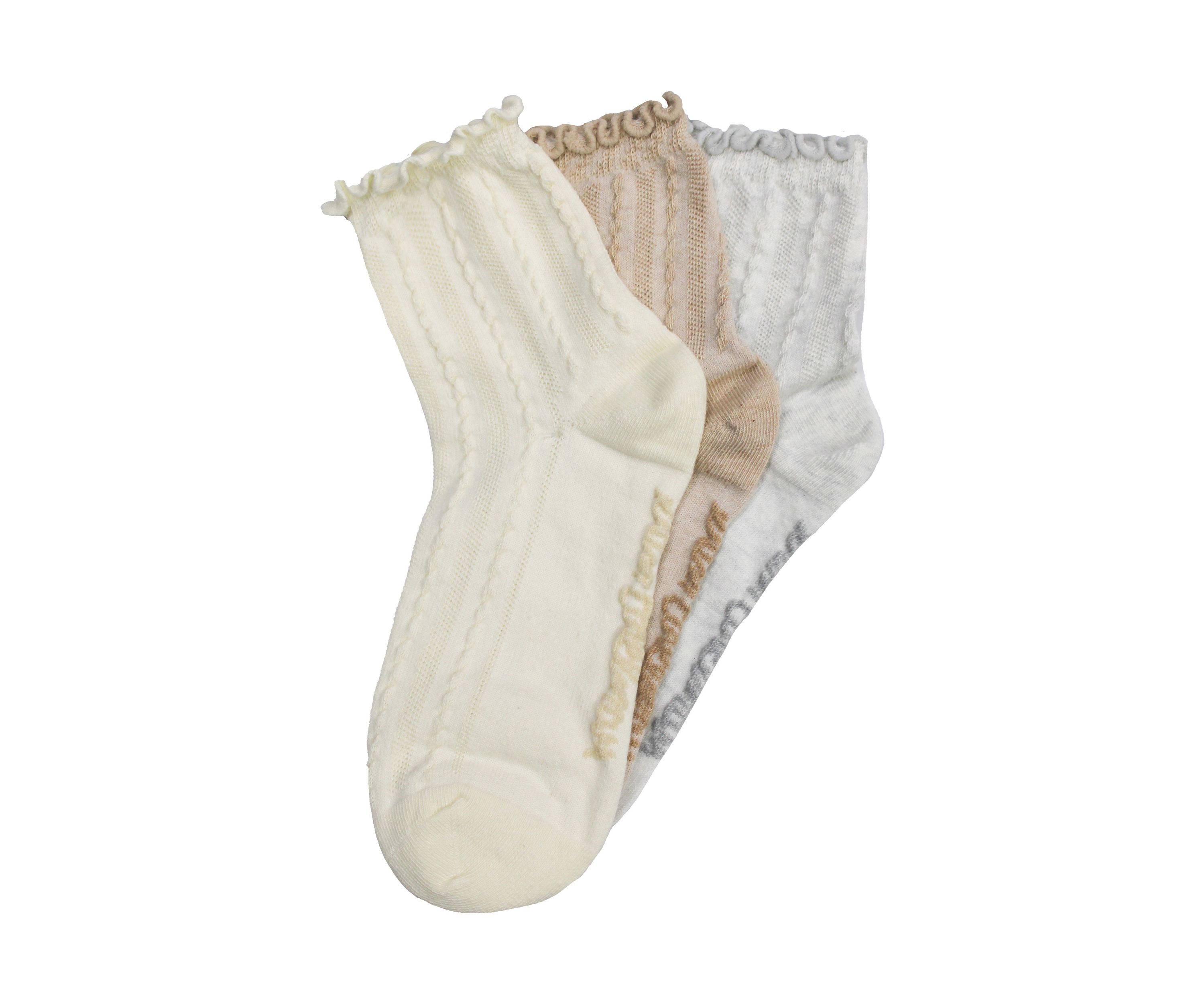3 Pack Lettuce Trim Anklet Socks
