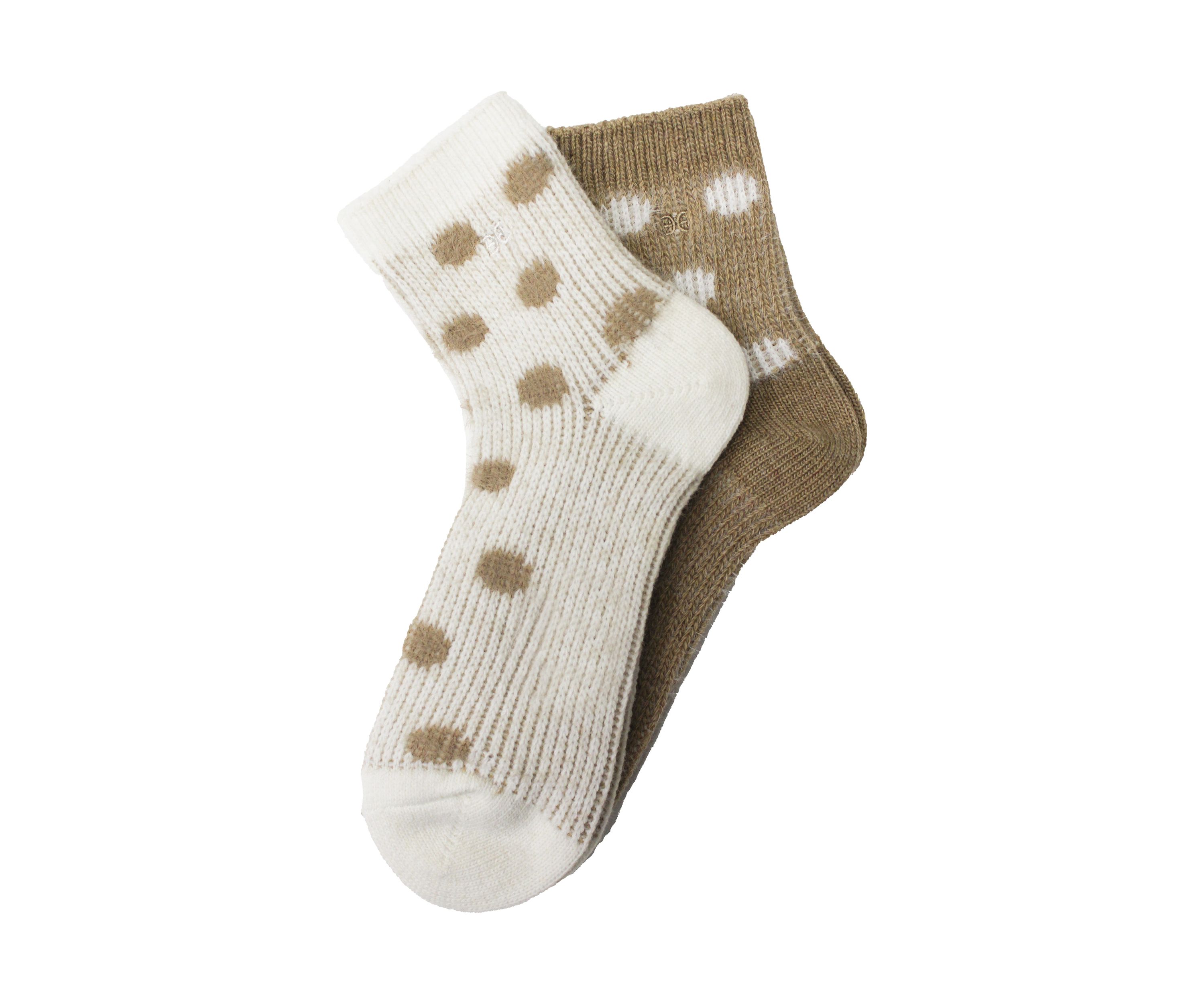 Brushed Feather Dot Printed Midi Boot Socks - 2 Pack