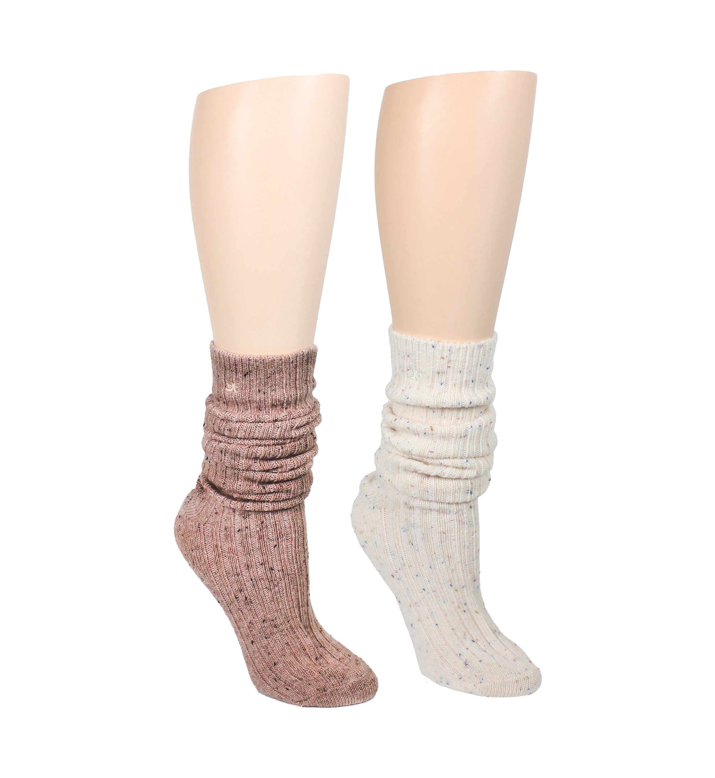 Speckled Rib Knit Slouch Socks - 2 Pack