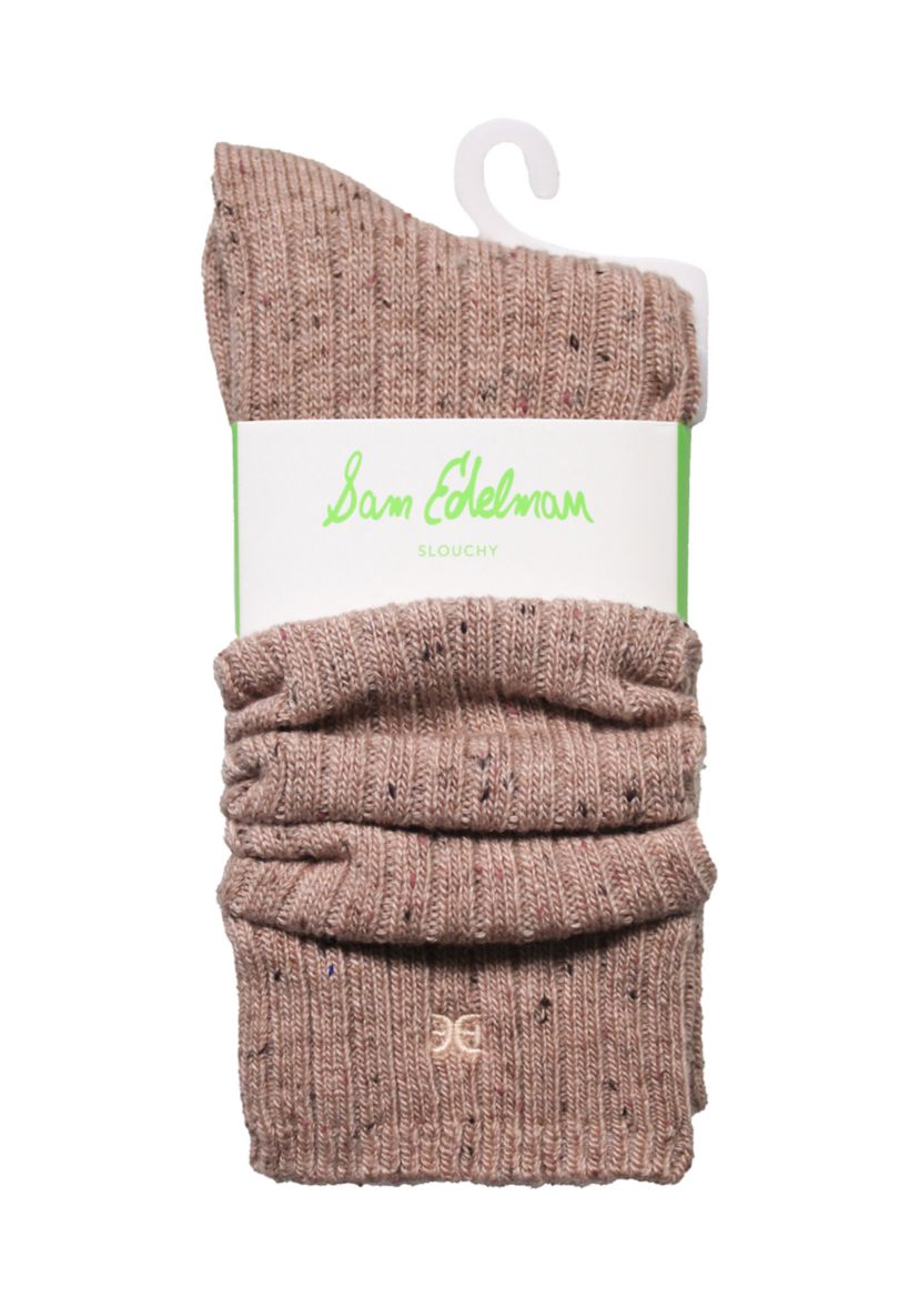 Speckled Rib Knit Slouch Socks - 2 Pack