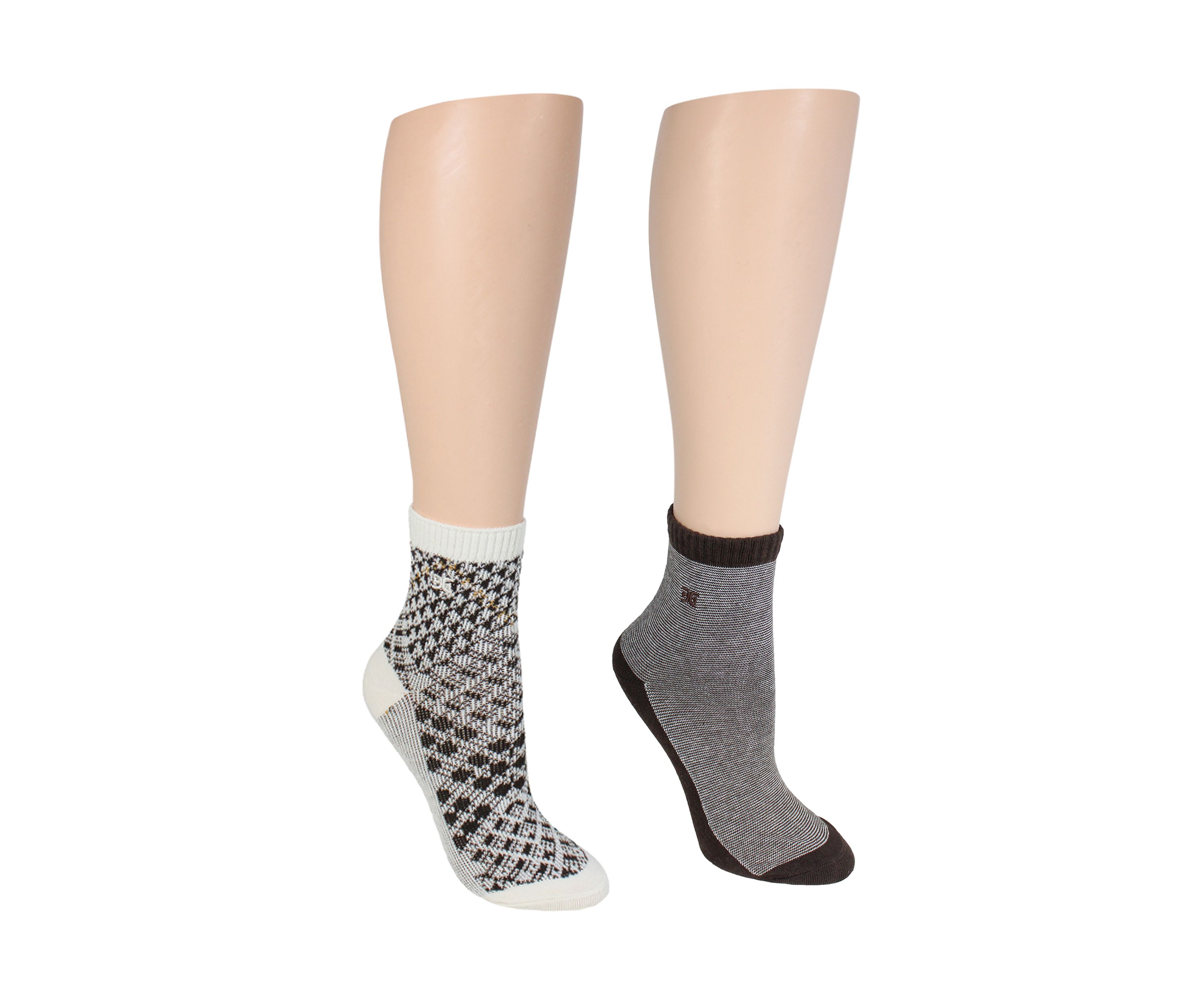 2 Pack Pattern No Float Jacquard Midi Boot Socks