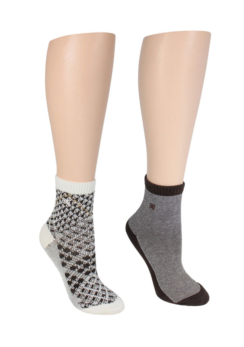 2 Pack Pattern No Float Jacquard Midi Boot Socks
