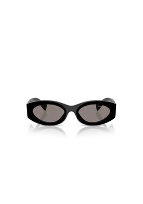 Miu Miu Women's MU11WS 0Mu 11Ws Oval 54mm Sunglasses, Grey