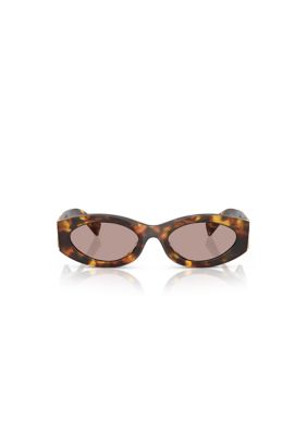 Miu Miu Women's MU11WS 0Mu 11Ws Oval 54mm Sunglasses, Brown