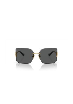 Miu Miu Women's MU54YS Wraparound 80mm Sunglasses, Grey