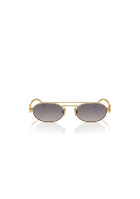 Miu Miu Women's MU54ZS Oval 53mm Sunglasses, Blue