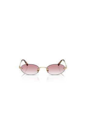 Miu Miu Women's MUA54S Oval 51mm Sunglasses, Pink