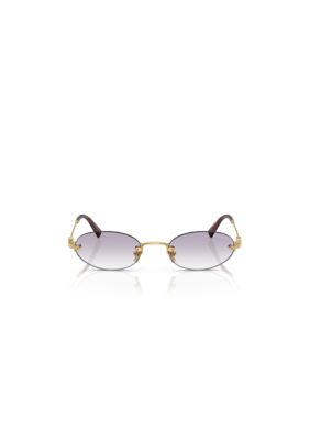 Miu Miu Women's MUA54S Oval 51mm Sunglasses, Grey