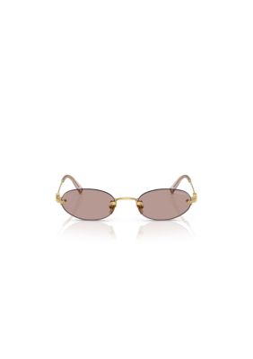 Miu Miu Women's MUA54S Oval 51mm Sunglasses, Brown